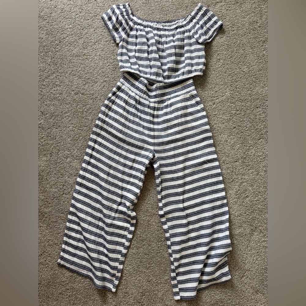 Aerie blue and white Striped Matching Set